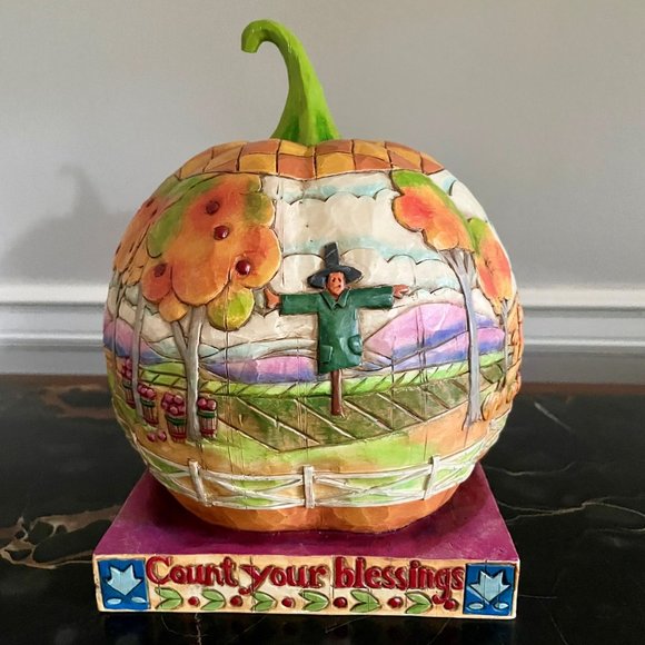 Jim Shore Other - Jim Shore 04 Heartwood Creek Count Your Blessings Fall Pumpkin Folk Art Figurine